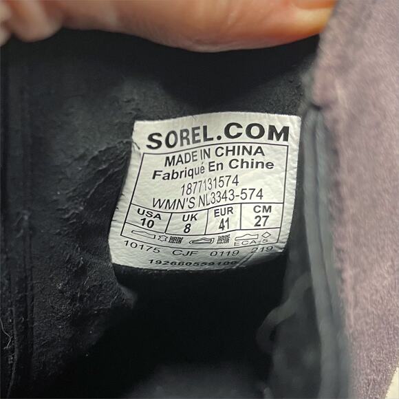 SOREL Joan of Arctic Wedge II Chelsea Boot Suede Purple Sage Size 10 NL3343-574 - Picture 11 of 12